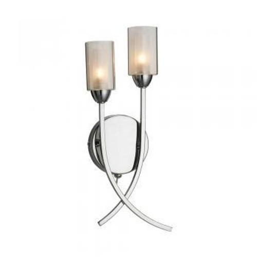 Oaks Lighting Ofira 2 Light Chrome with Cylinder Glass Wall Light  