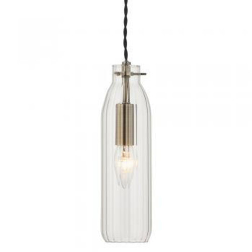 Oaks Lighting Hyperion Antique Brass with Clear Glass Pendant Light 