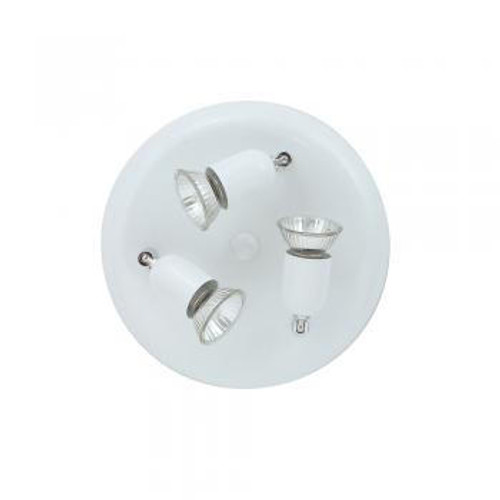 Oaks Lighting Bas 3 Light White Adjustable Plate Spotlight 