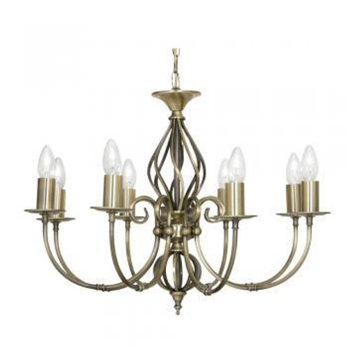 Oaks Lighting Tuscany 8 Light Antique Brass Dual Mount Pendant Light 