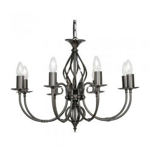 Oaks Lighting Tuscany 8 Light Antique Silver Dual Mount Pendant Light 