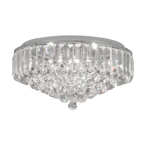 Oaks Lighting Lienz Light Chrome with Crystal Chandelier Flush Ceiling Light 