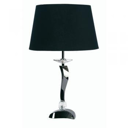Oaks Lighting Aire Titanium with Crystal Table Lamp 