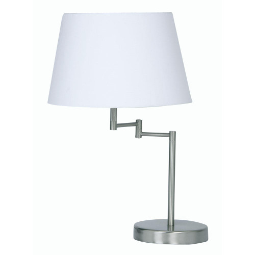 Oaks Lighting Armada Satin Chrome with Double Swing Arm Base Only Table Lamp