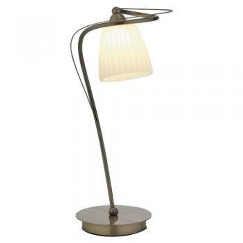 Oaks Lighting Leke Antique Brass with Glass Diffuser Table Lamp 