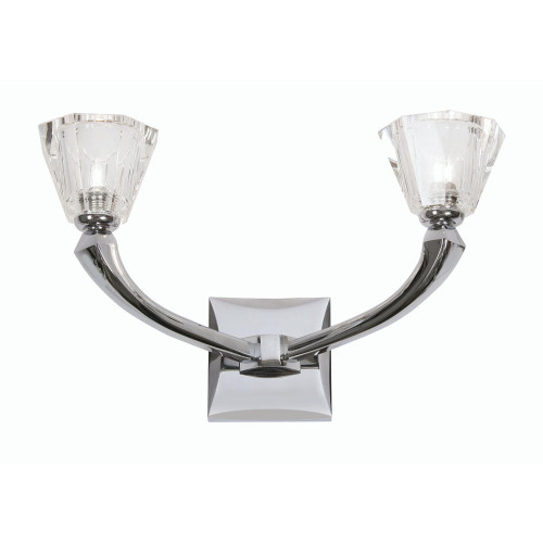 Oaks Lighting Perseas 2 Light Chrome with Crystal Wall Light 