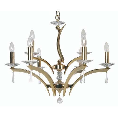 Oaks Lighting Wroxton 9 Light Gold Chandelier Pendant Light 