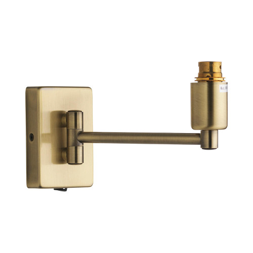 Oaks Lighting Armada Antique Brass with Swing Arm Bracket Only Wall Light