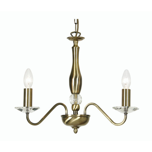 Oaks Lighting Vesta 3 Light Antique Brass Dual Mount Pendant Light  