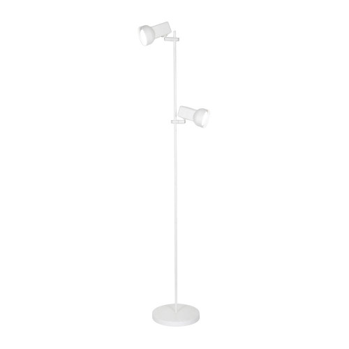 Oaks Lighting Quattro 2 Light White Adjustable Floor Lamp Spotlight 