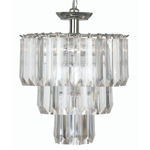 Oaks Lighting Acrylic 4 Light Chrome and Clear Acrylic Dual Mount Pendant Light 