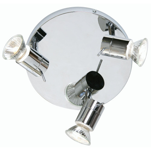 Oaks Lighting Cara 3 Light Chrome Adjustable IP44 Plate Spotlight 