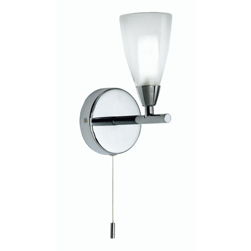 Oaks Lighting Zahira Chrome with Glass IP44 Bathroom Wall Light 