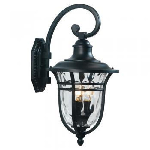 Oaks Lighting Thirsk 3 Light Black Downward IP44 Wall Light 