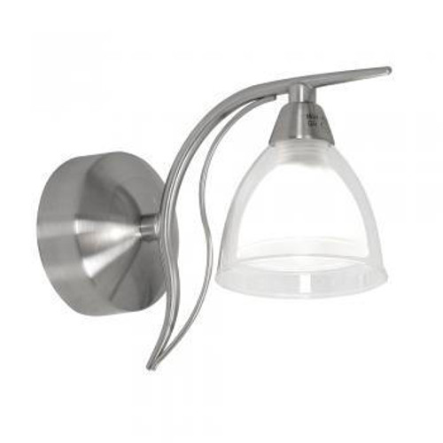 Oaks Lighting Portland Antique Chrome with Glass Wall Light 