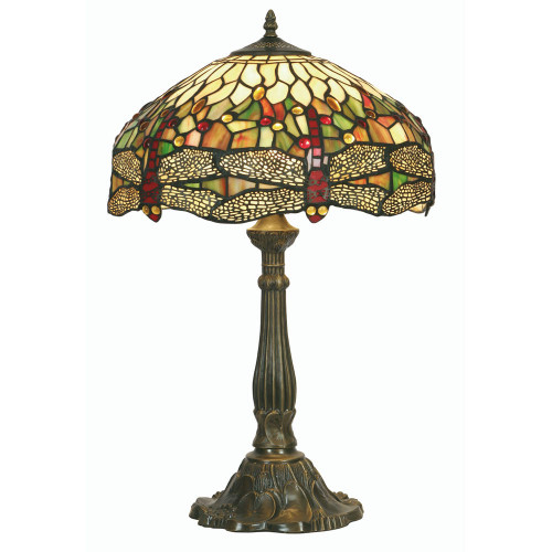 Oaks Lighting Dragonfly Tiffany 40cm Table Lamp 