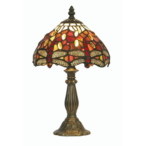 Oaks Lighting Dragonfly Tiffany 18cm Table Lamp 