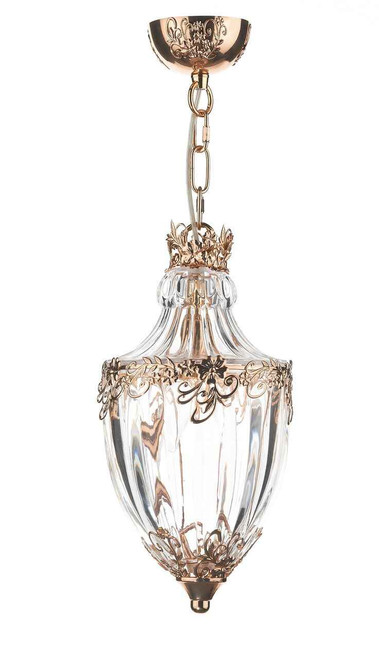 Ottoman French Gold and Glass Pendant Light