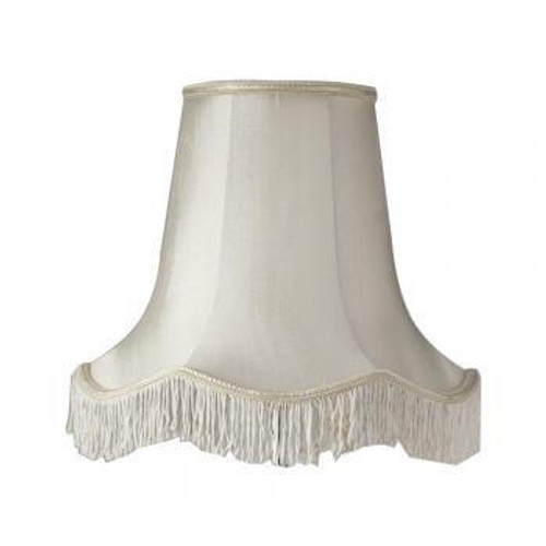 Oaks Lighting Scallop Ivory with Fringe 35cm Shade Only 