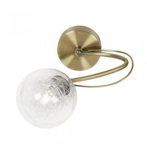 Oaks Lighting Tabia Antique Brass with Clear Glass Ball Wall Light 