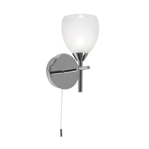 Oaks Lighting Etta Chrome with Frosted Glass IP44 Bathroom Wall Light 