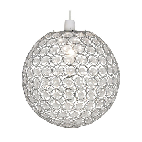 Oaks Lighting Kendall Chrome Acrylic Ball Easy Fit Pendant Light  