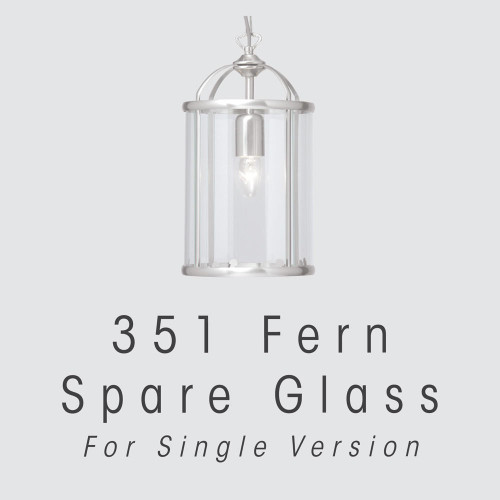Oaks Lighting Fern Pendant Lantern Single Panel Glass Only  