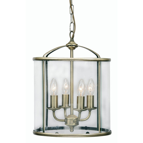 Oaks Lighting Fern 4 Light Antique Brass Pendant Light 