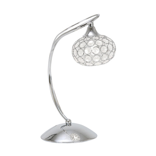 Oaks Lighting Tuolon Polished Chrome with Crystal DIffuser Table Lamp 