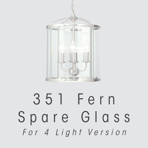 Oaks Lighting Fern 4 Light Pendant Lantern Single Panel Glass Only  