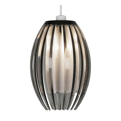 Oaks Lighting Shimna Smoked Acrylic 14cm Easy Fit Pendant Light 