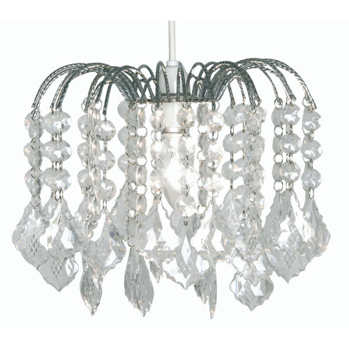 Oaks Lighting Dacia Chrome with Acrylic 26cm Easy Fit Shade Only