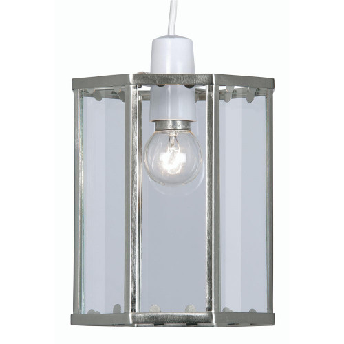 Oaks Lighting Lantern  Antique Chrome Easy Fit Pendant Light 