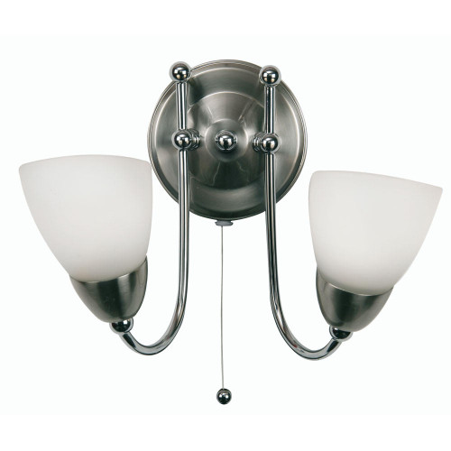 Oaks Lighting Altair 2 Light Chrome with Opal Glass Wall Light 