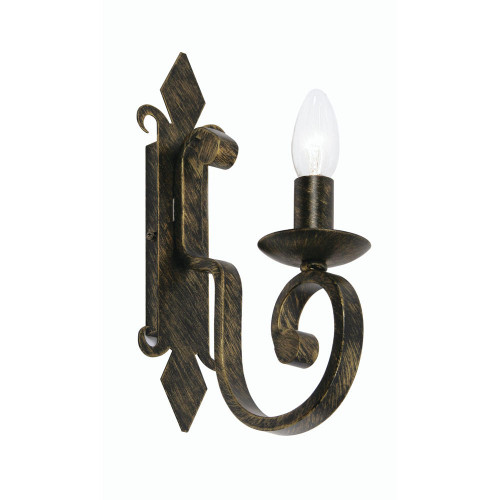 Oaks Lighting Carlisle Black Brushed Gold Wall Light 