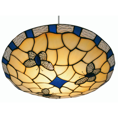 Oaks Lighting Butterfly Blue Non Electric Tiffany Easy Fit Pendant Light 