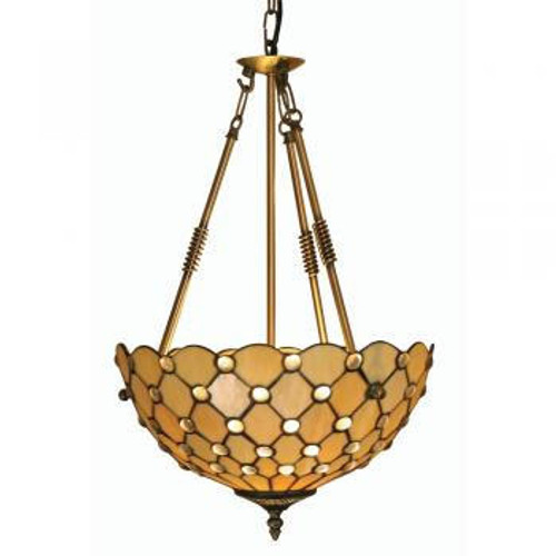 Oaks Lighting Jewel Tiffany Upside Down 35cm Pendant Light 