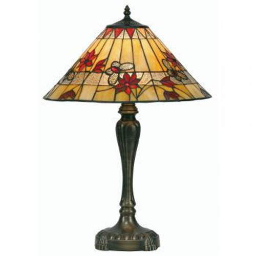 Oaks Lighting Butterfy Tiffany 42cm Table Lamp 