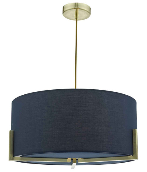 Santino Gold with Navy Cotton Shade Pendant Light