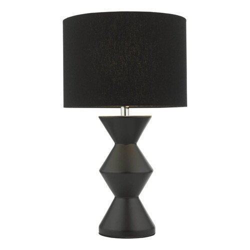 Dar Lighting Max Black Ceramic with Shade Table Lamp 