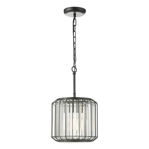 Dar Lighting Naeva Black with Crystal Pendant Light 