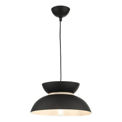 Dar Lighting Larina Black with White Inside Pendant Light 