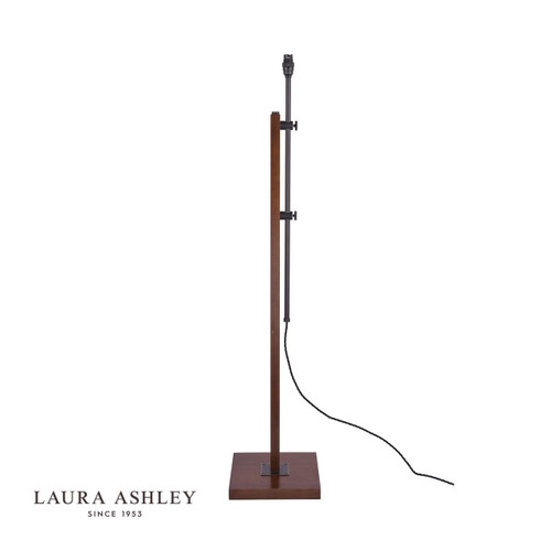 Laura Ashley Burdale Brass with Dark Wood Adjustable Base Only Floor Lamp 