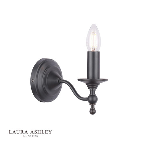 Laura Ashley Ludchurch Black Bracket Only Wall Light 