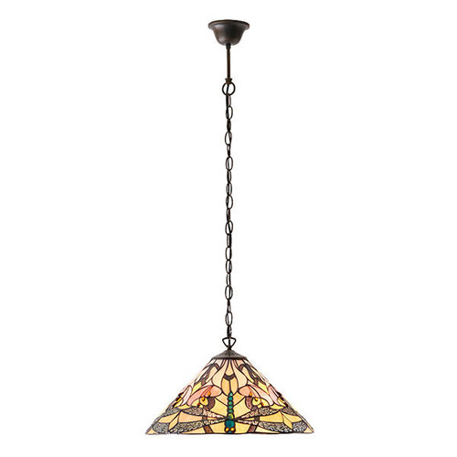 Interiors 1900 Ashton Dark Bronze Tiffany Pendant Light 