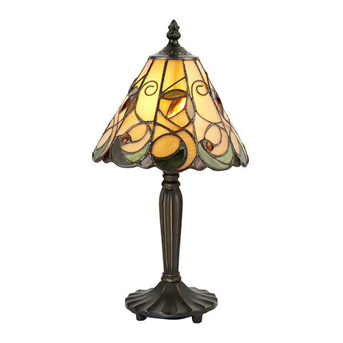 Interiors 1900 Jamelia Dark Bronze Mini Tiffany Table Lamp 