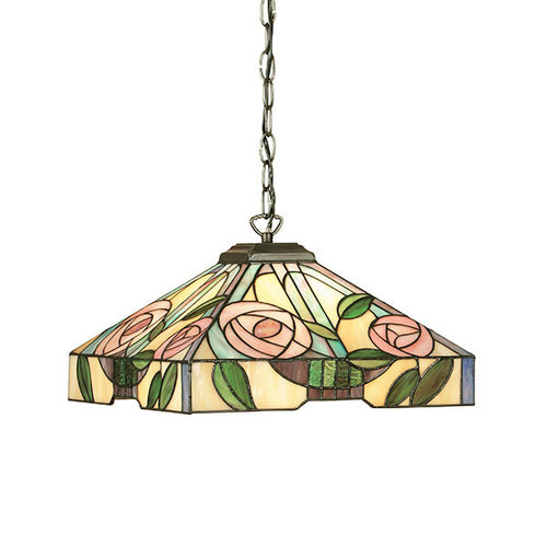 Interiors 1900 Willow Dark Bronze Tiffany Pendant Light 