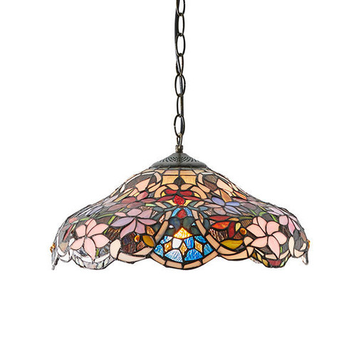 Interiors 1900 Sullivan Dark Bronze Tiffany Pendant Light 