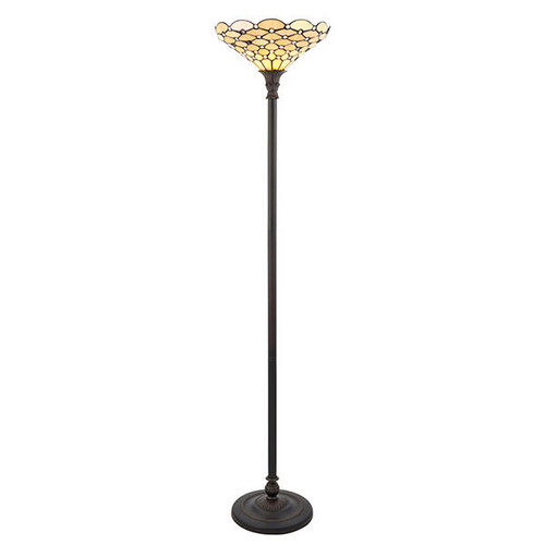 Interiors 1900 Pearl Dark Bronze Tiffany Uplighter Floor Lamp 