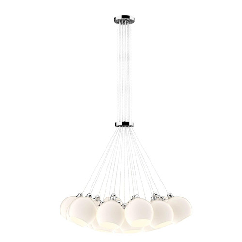 David Hunt Apollo 19 Light Polished Chrome with Opal Glass Pendant Light 